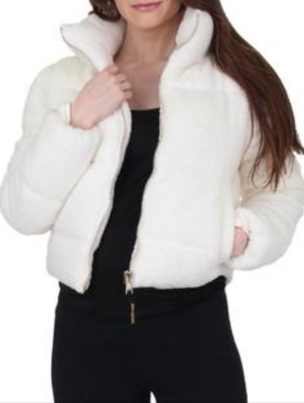 NWOT | JUICY COUTURE | MEDIUM | Womens Sherpa Cropped Puffer Coat